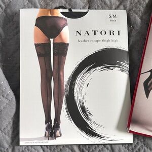 Natori Black Lace Thigh Highs